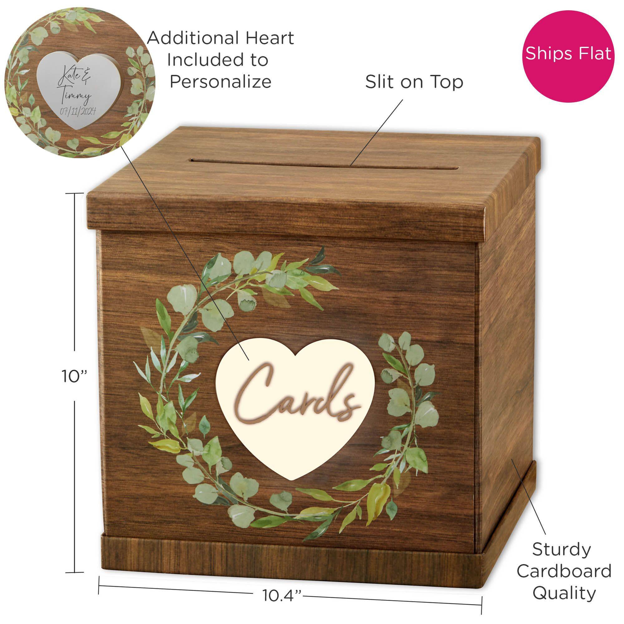 Kate Aspen Rustic Brown Wood Card Box